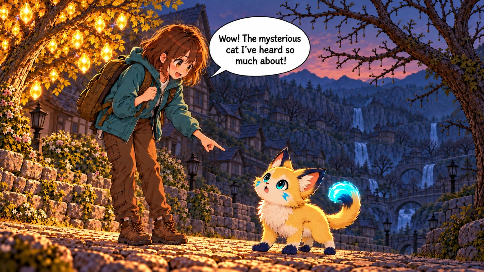 Scene 10 with English speech balloons
