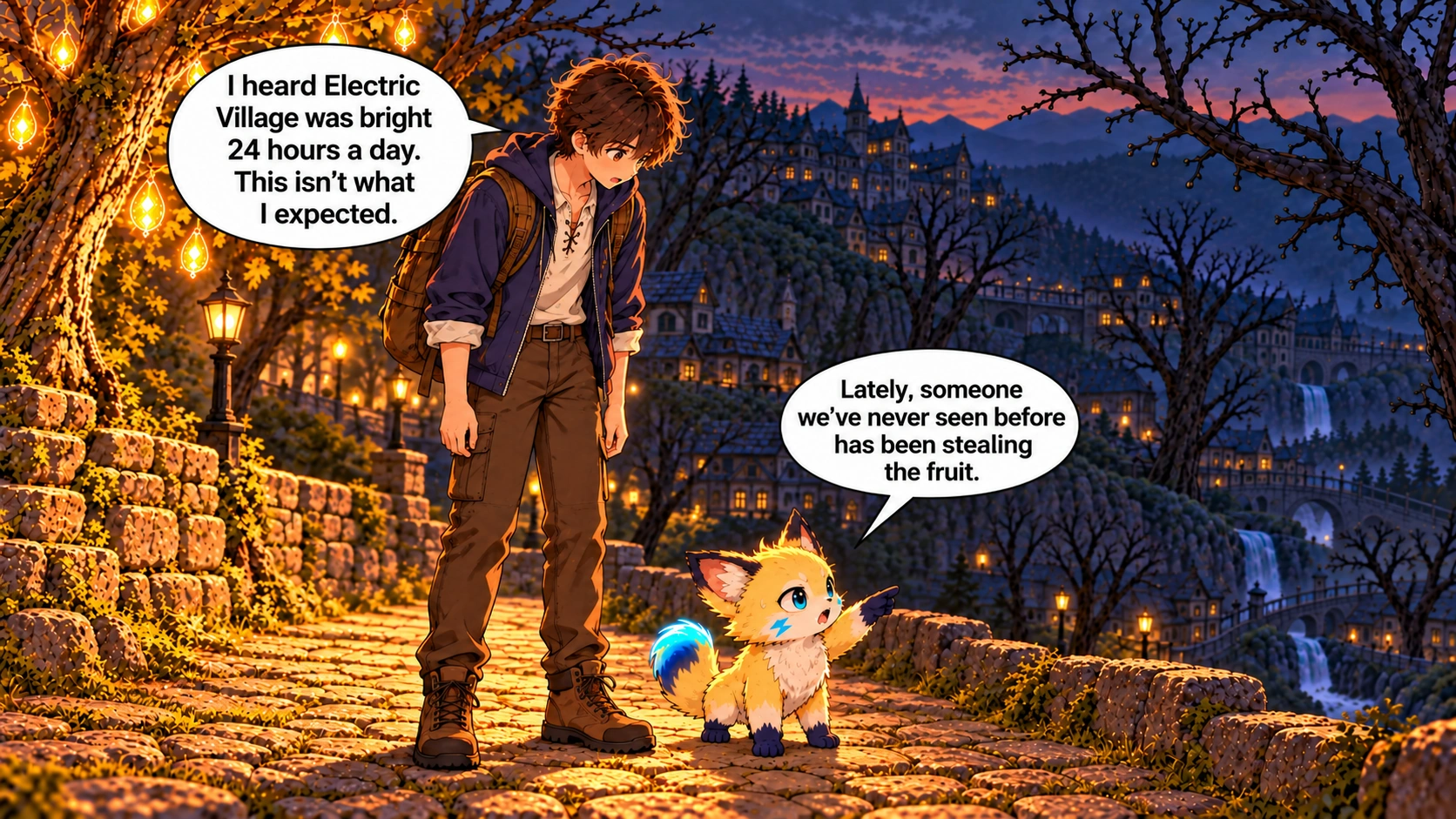 Scene 11 with English speech balloons