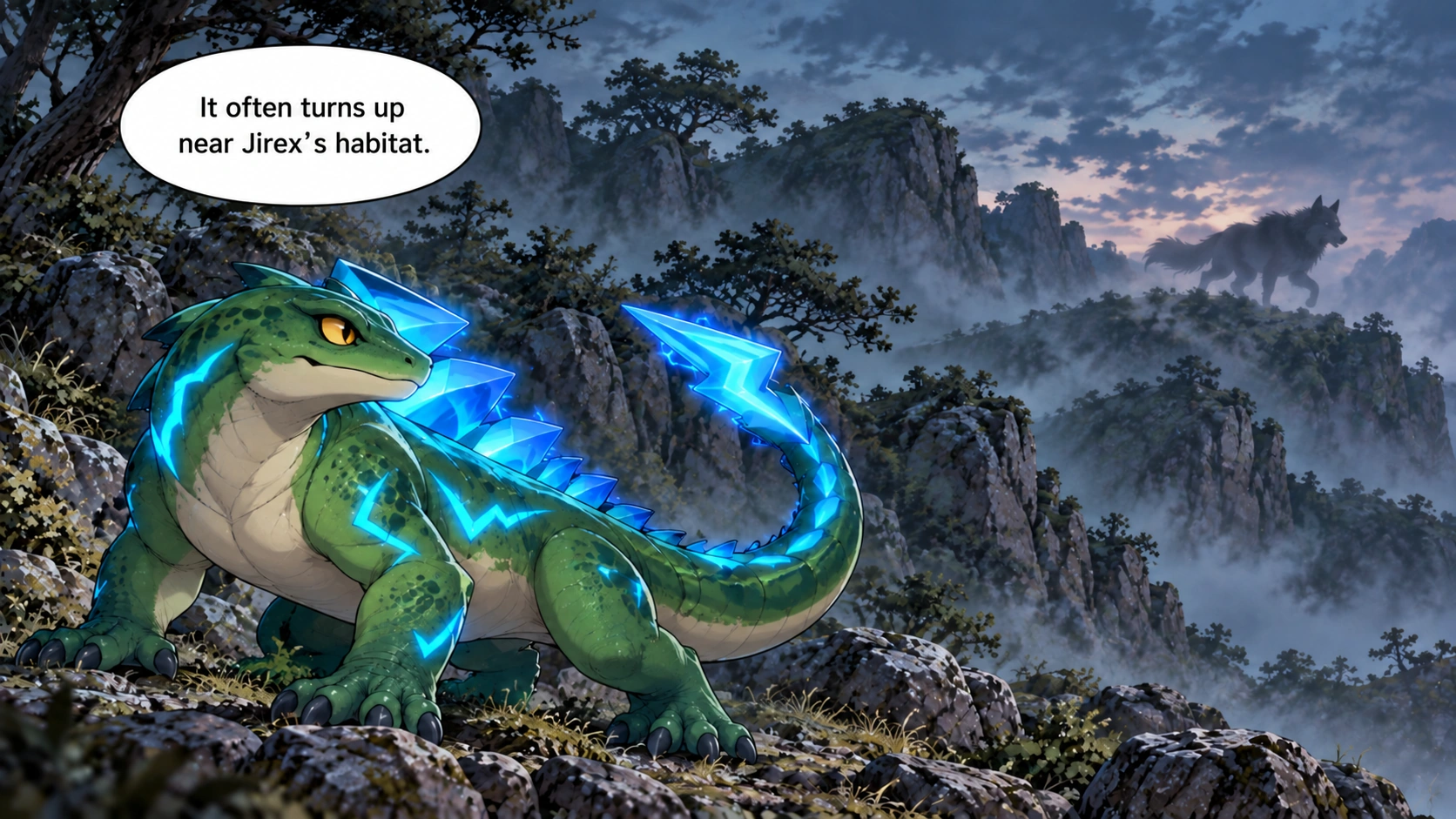 Scene 12 with English speech balloons