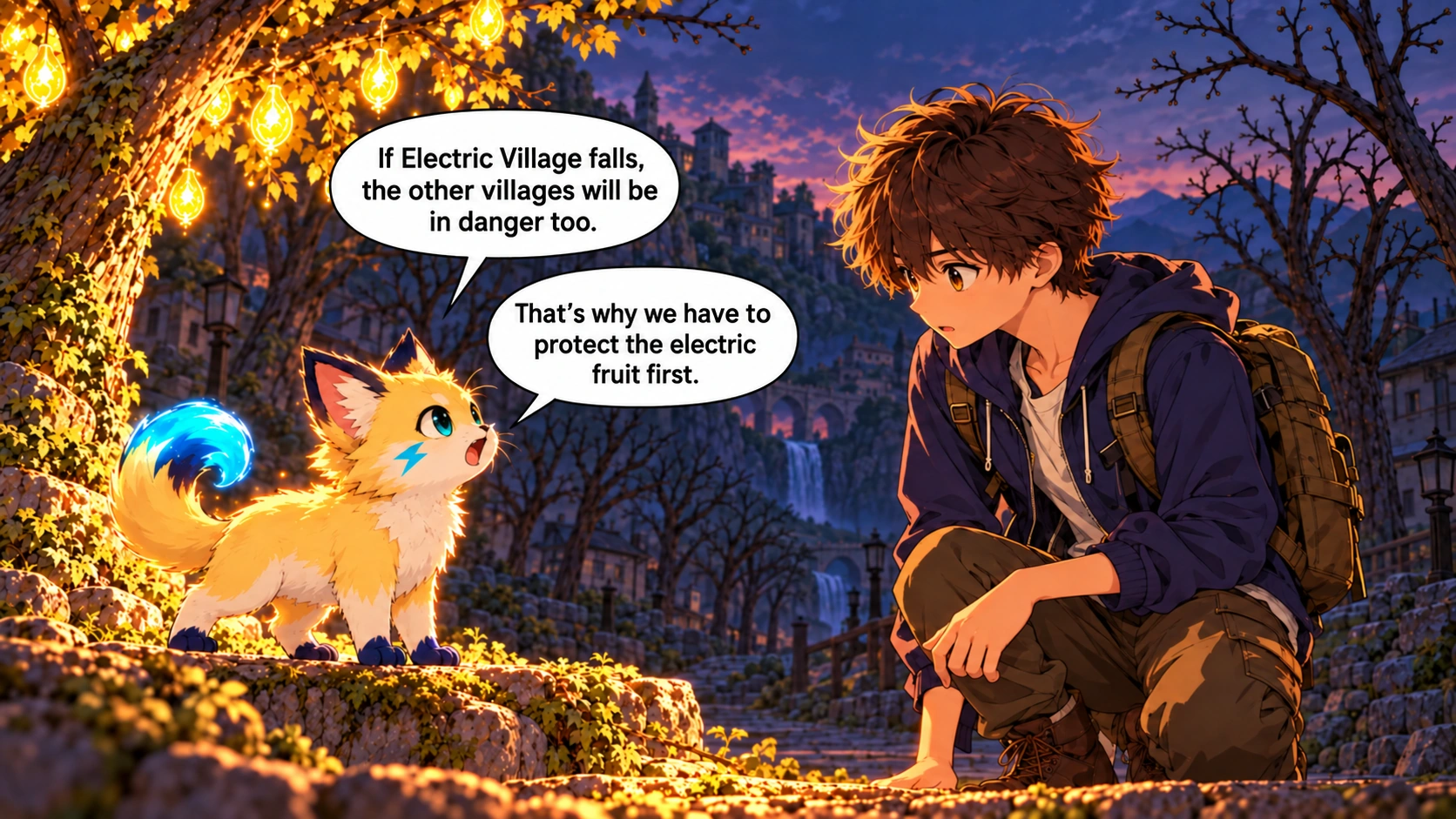 Scene 16 with English speech balloons