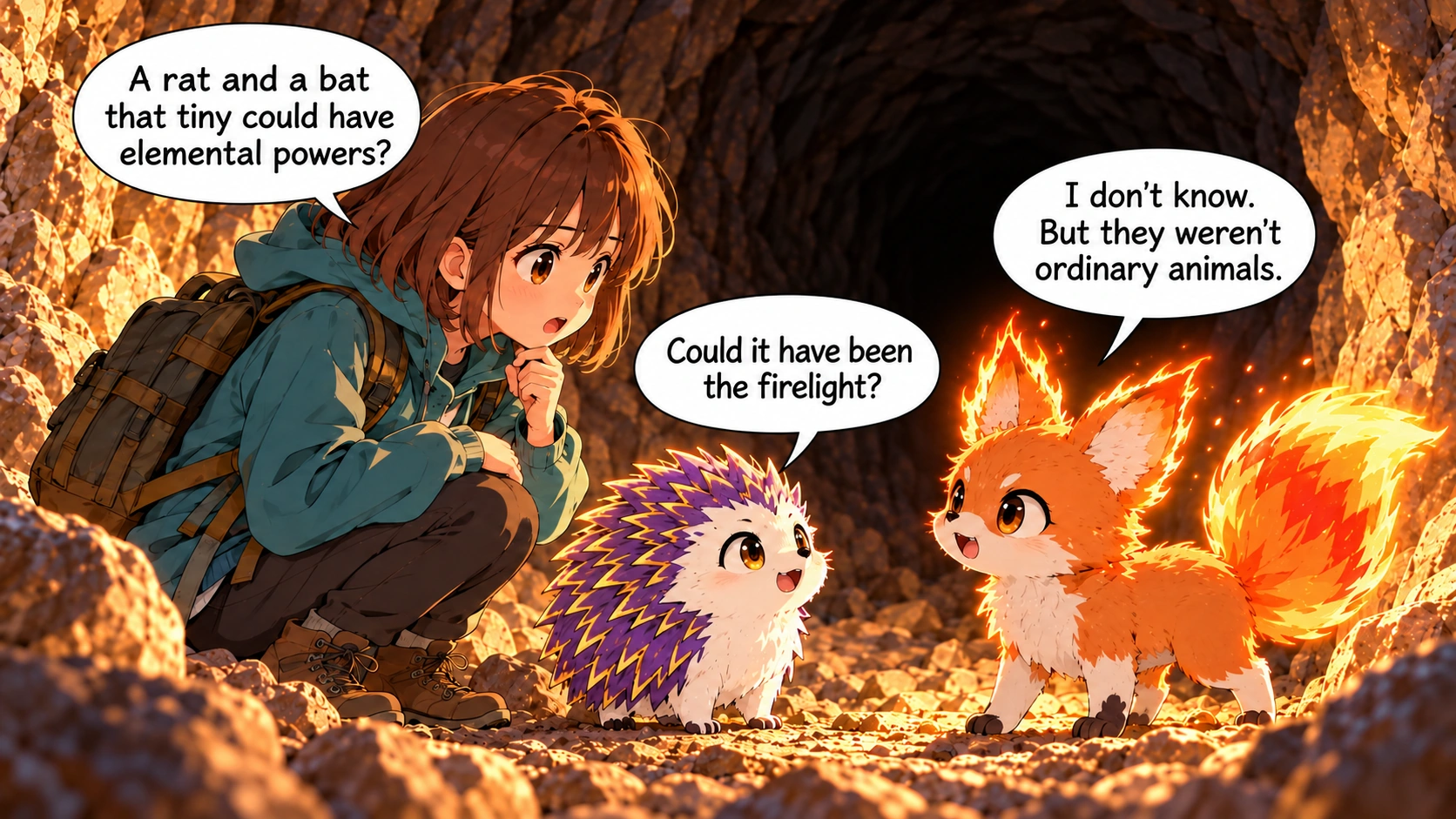 Scene 4 with English speech balloons