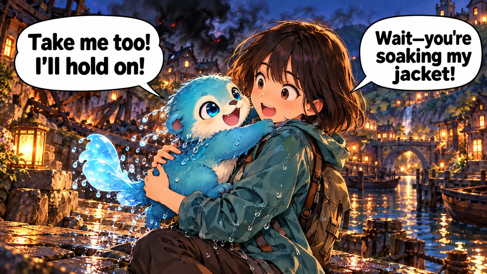 Scene 6 with English speech balloons