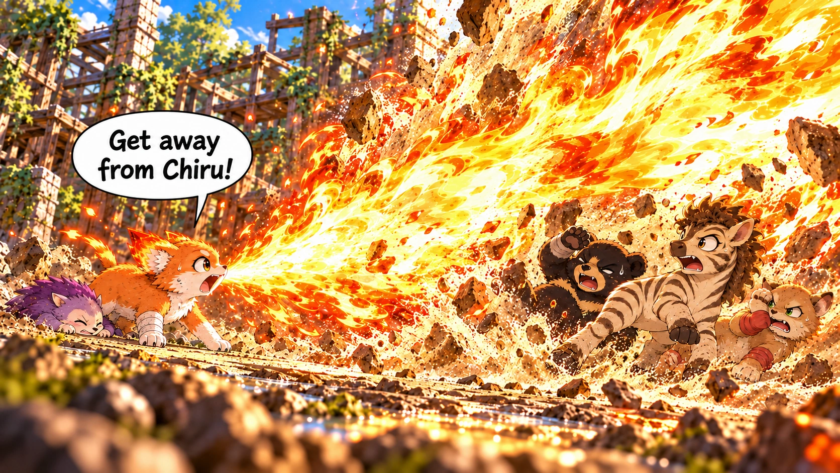 Scene 11 with English speech balloons