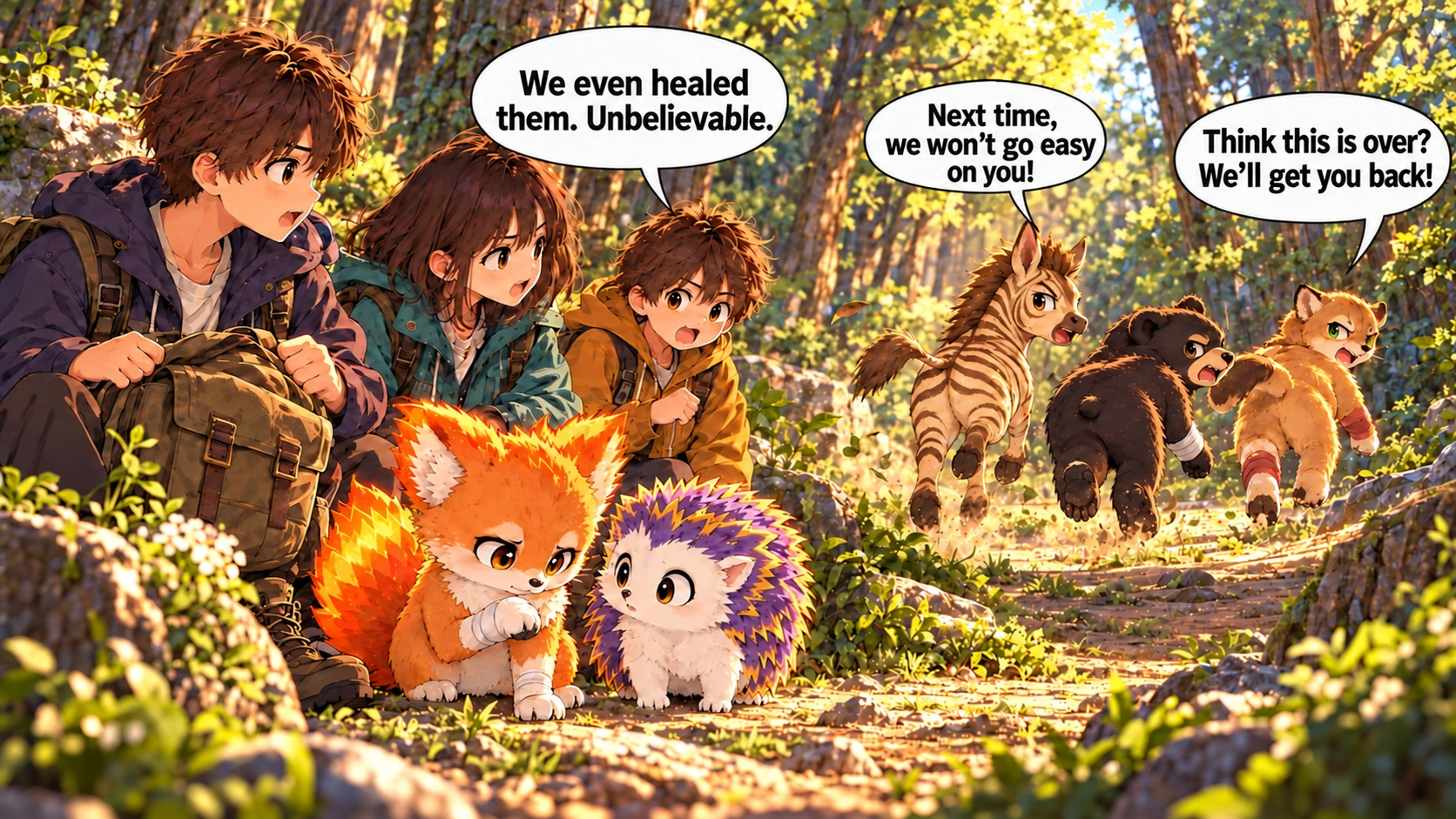 Scene 15 with English speech balloons