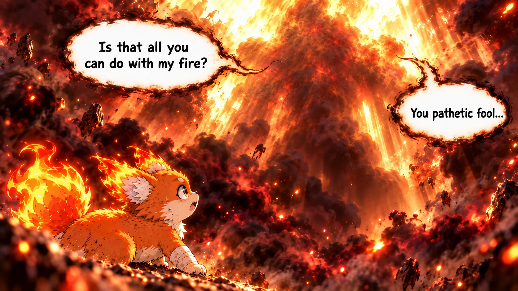 Scene 6 with English speech balloons