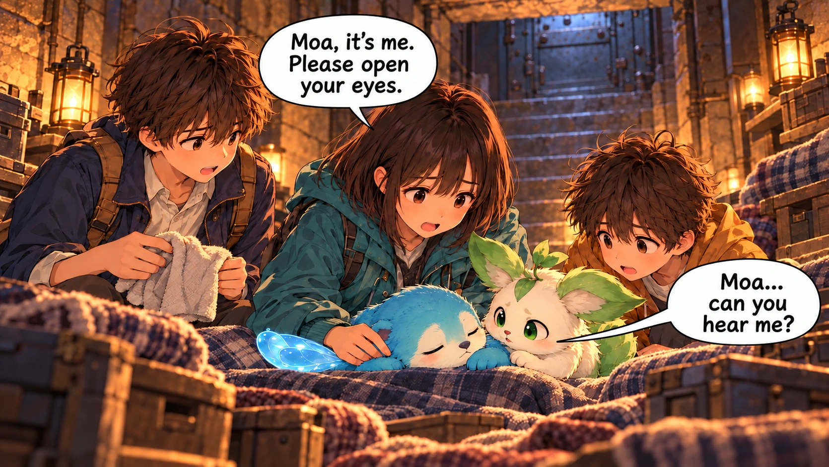 Scene 9 with English speech balloons