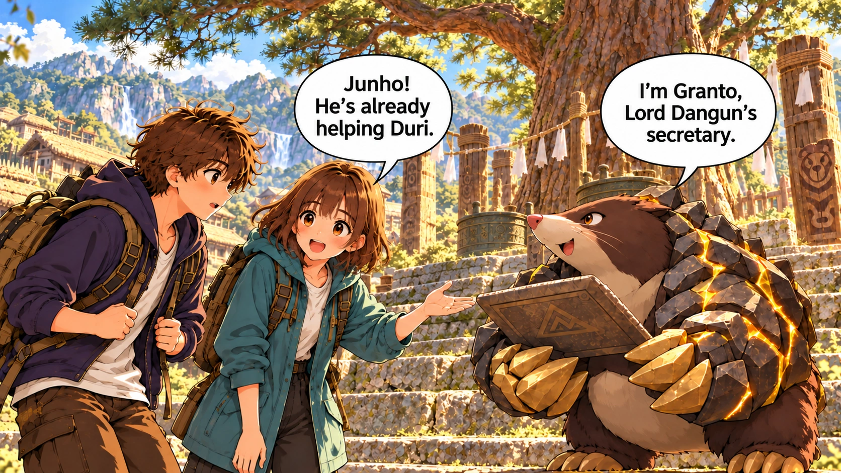 Scene 11 with English speech balloons