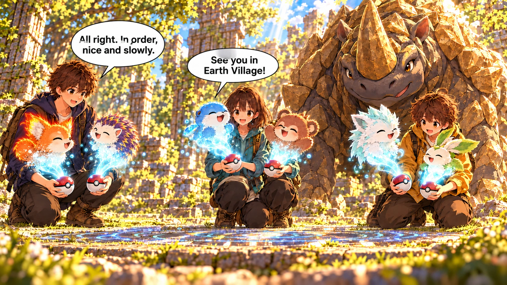 Scene 3 with English speech balloons