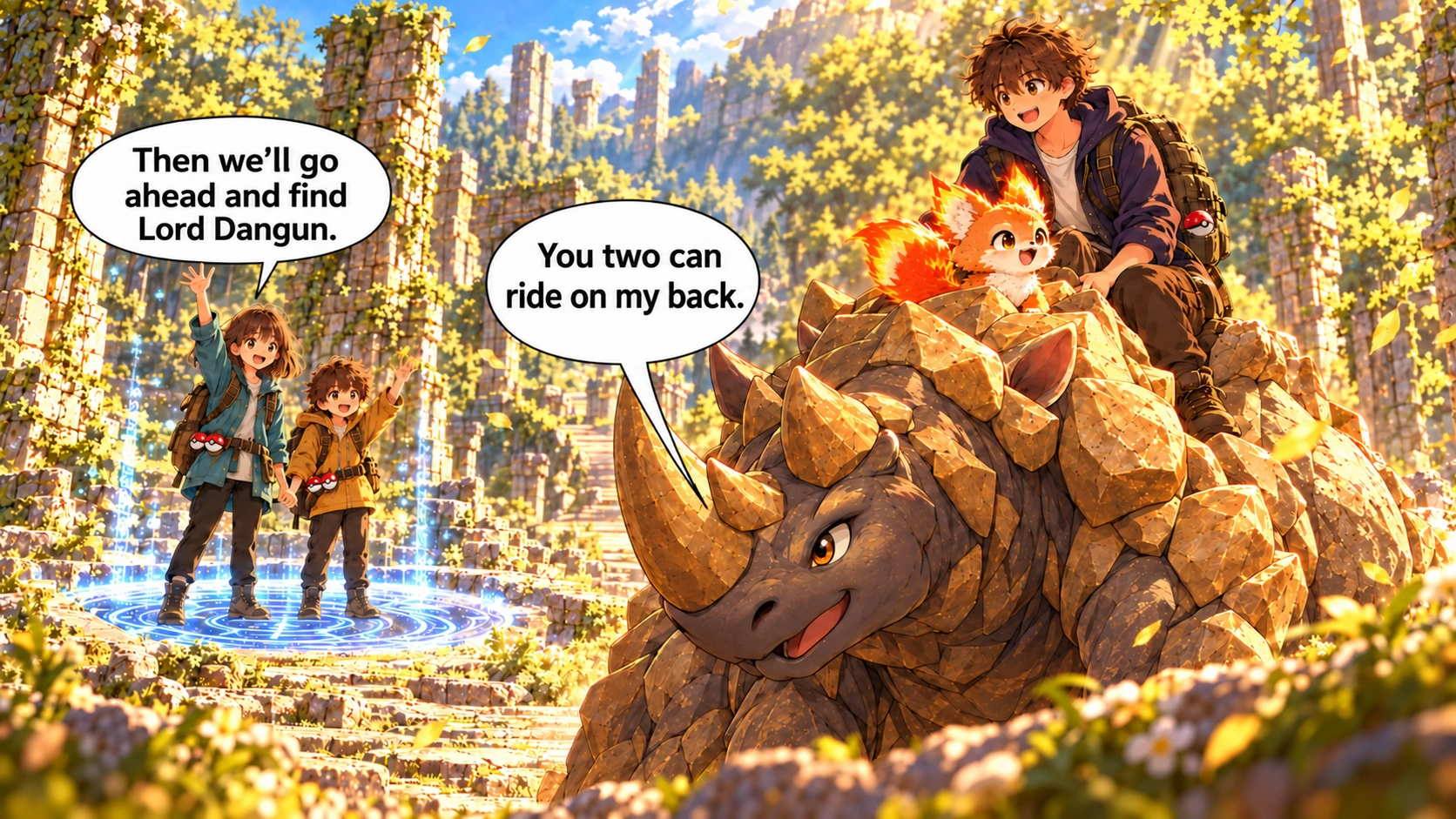 Scene 5 with English speech balloons