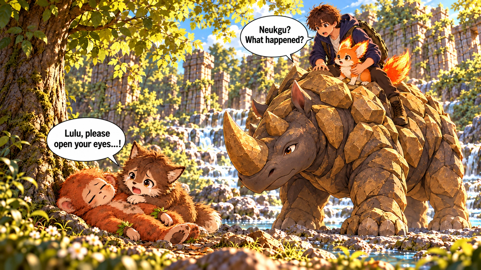 Scene 6 with English speech balloons