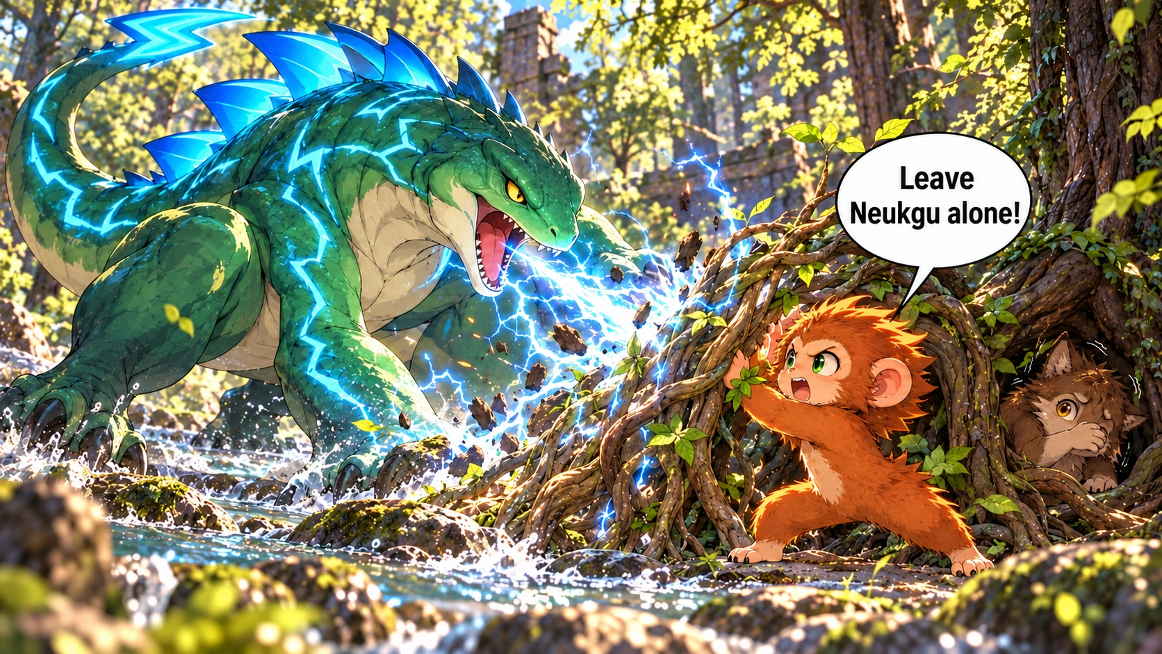 Scene 7 with English speech balloons