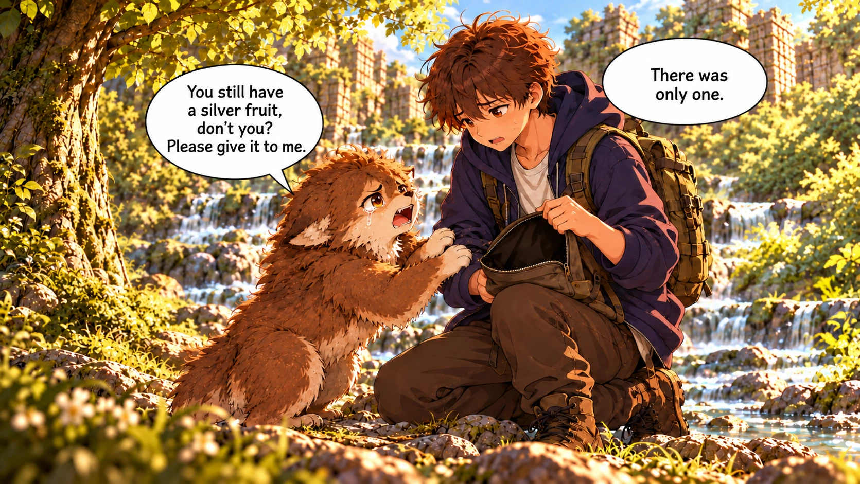 Scene 9 with English speech balloons