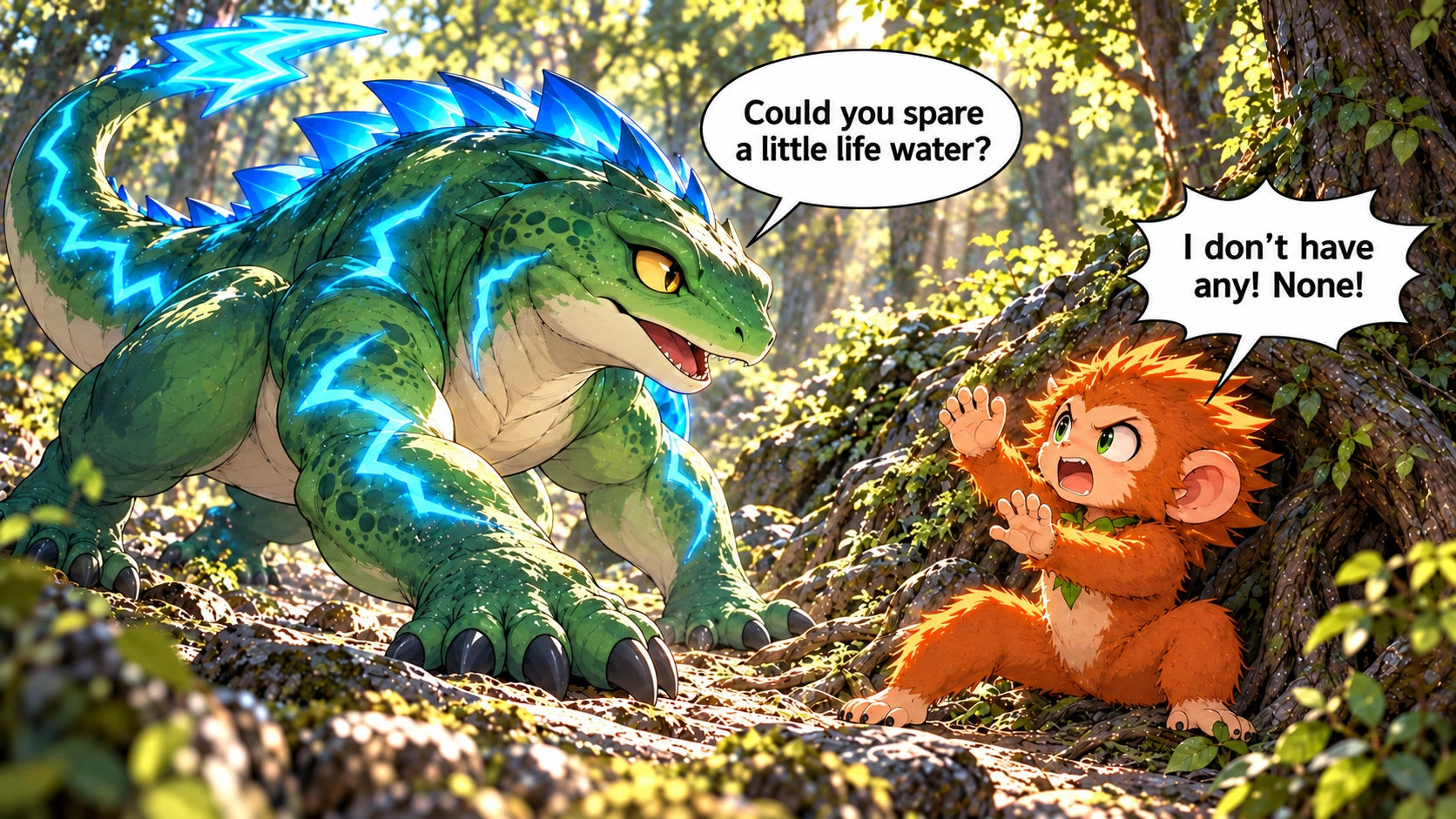 Scene 10 with English speech balloons