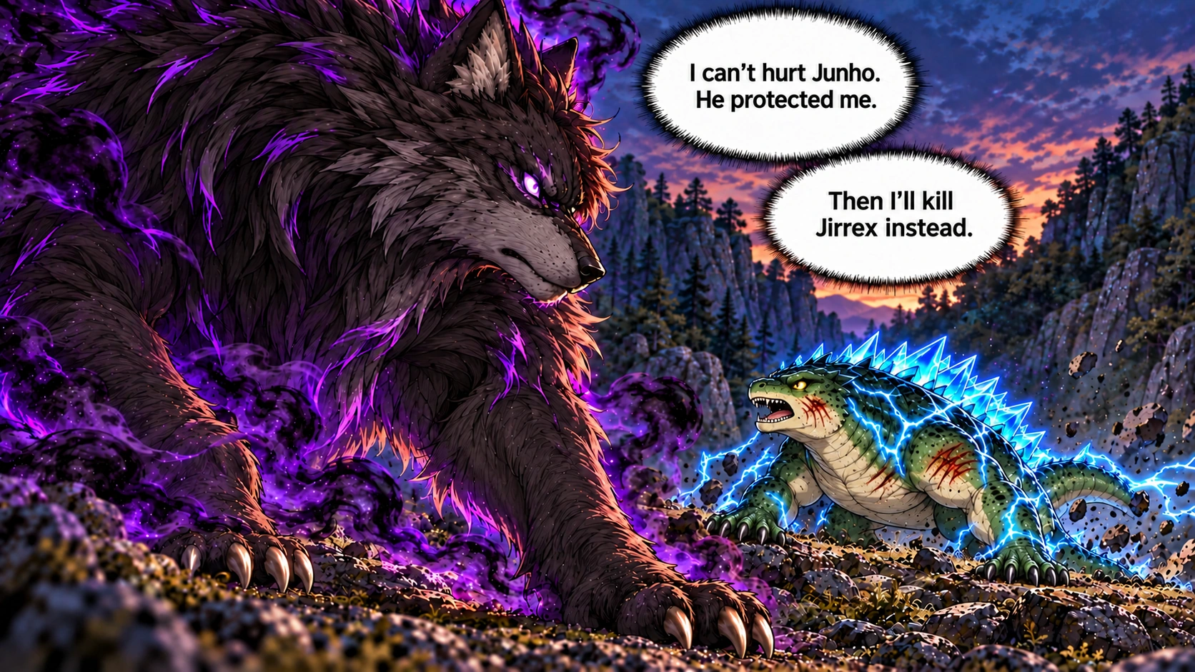 Scene 16 with English speech balloons
