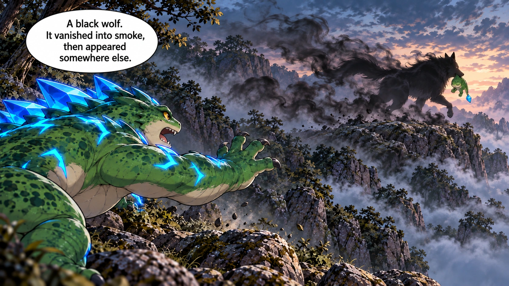 Scene 4 with English speech balloons