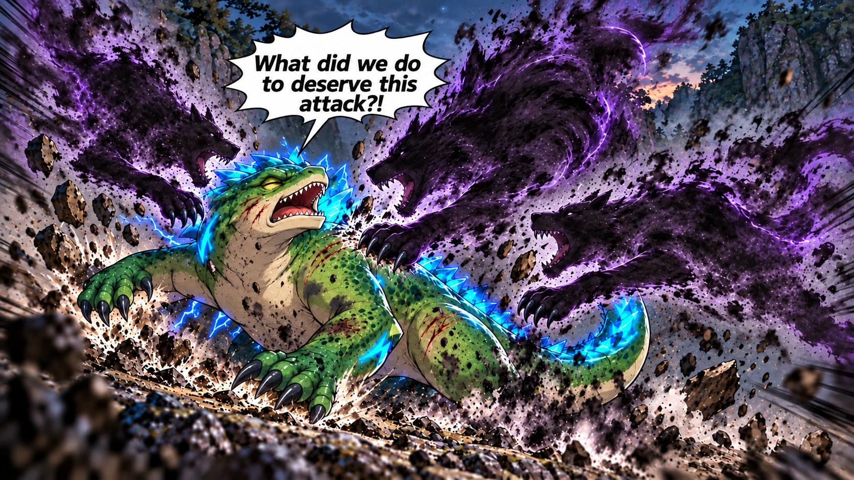 Scene 6 with English speech balloons