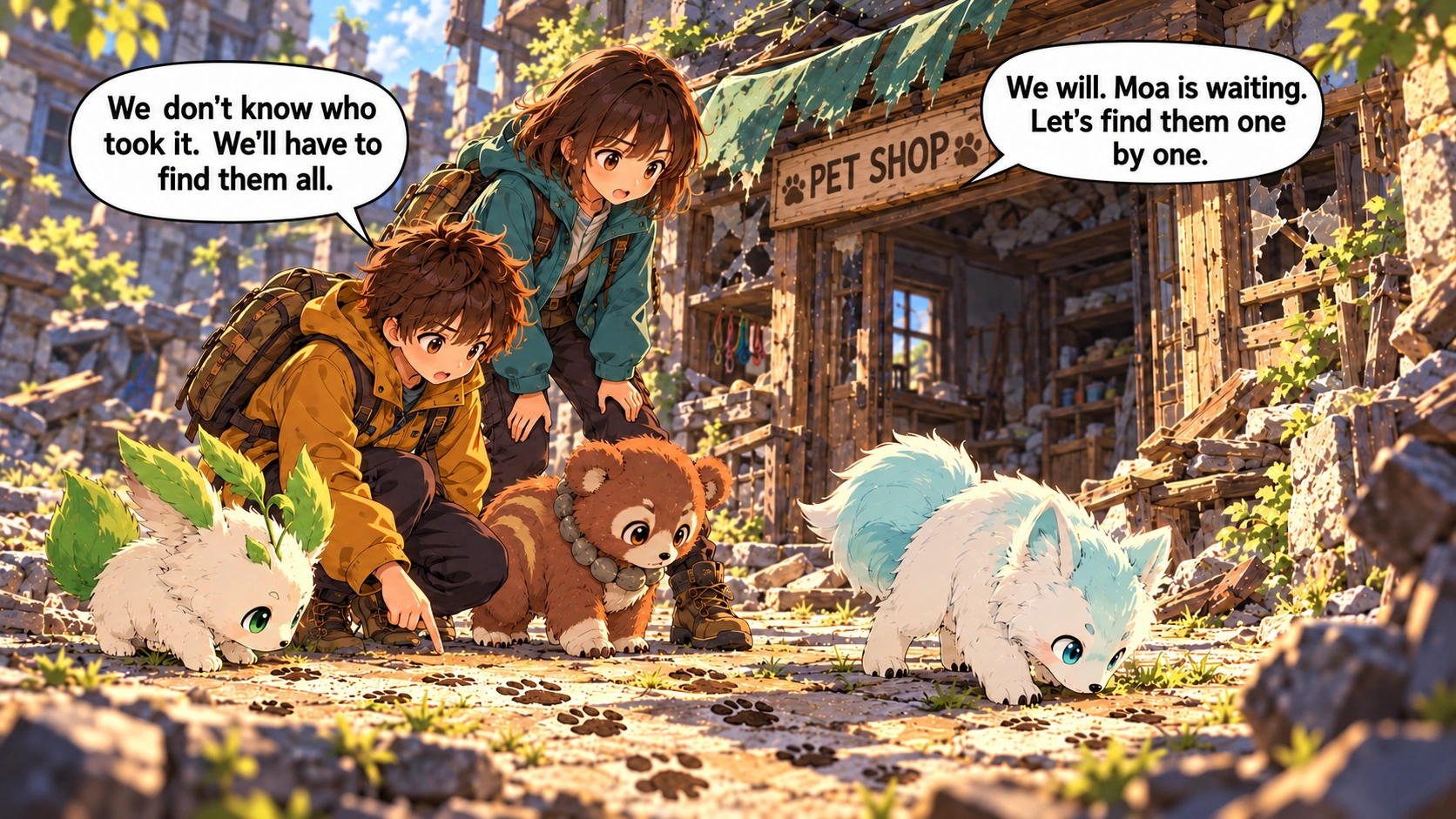 Scene 10 with English speech balloons