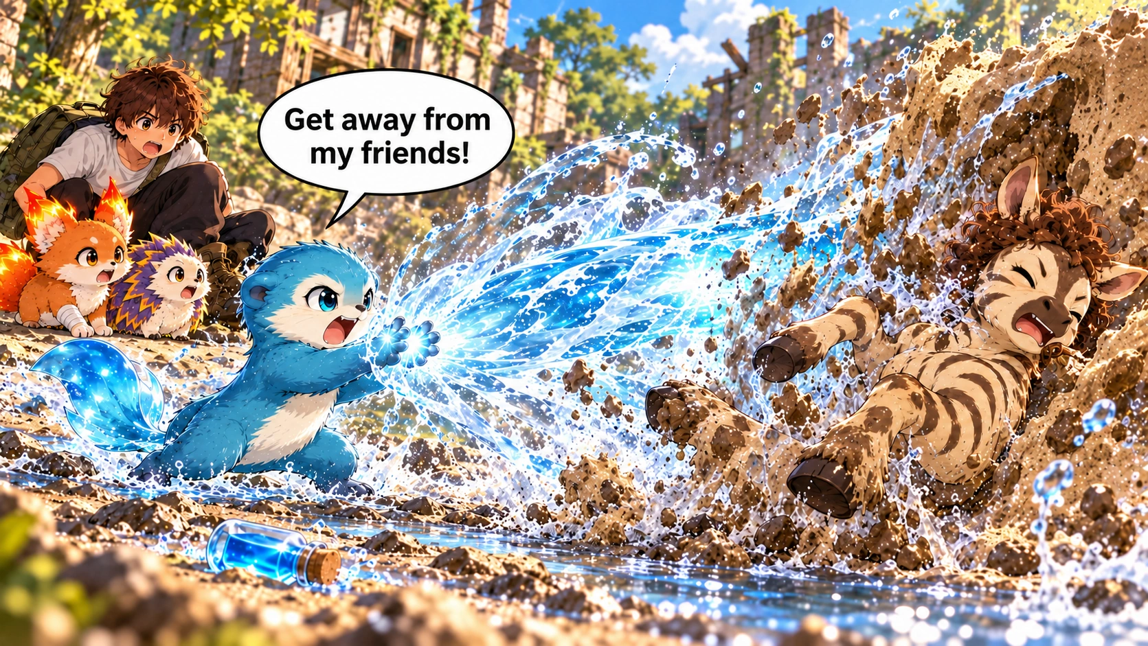 Scene 11 with English speech balloons