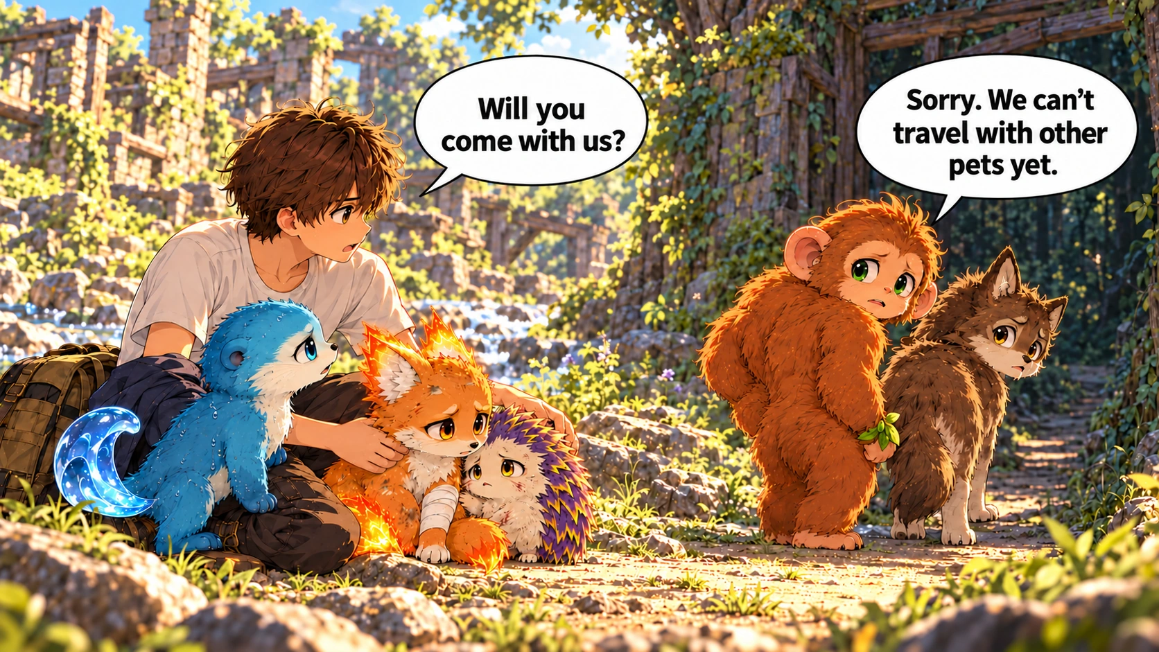 Scene 15 with English speech balloons